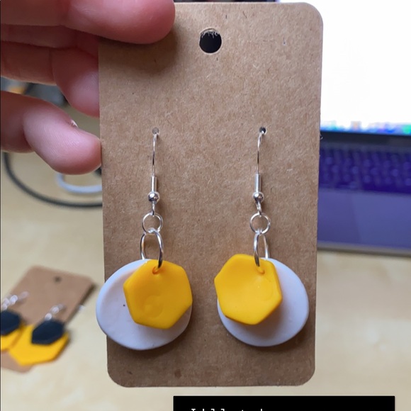 Handmade Over Easy Eggs Polymer Clay Earrings! - Picture 3 of 4